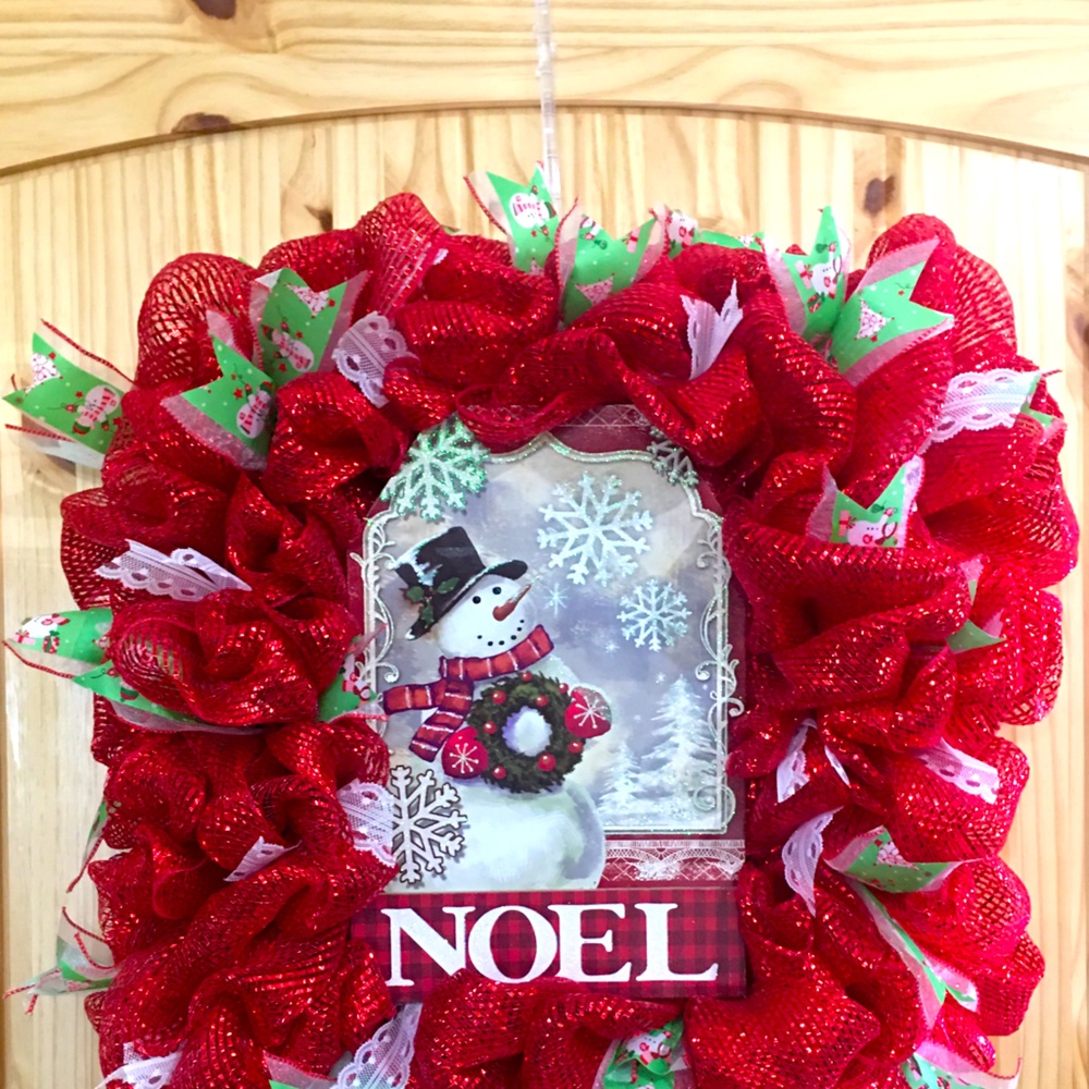 Square Snowman Christmas Wreath